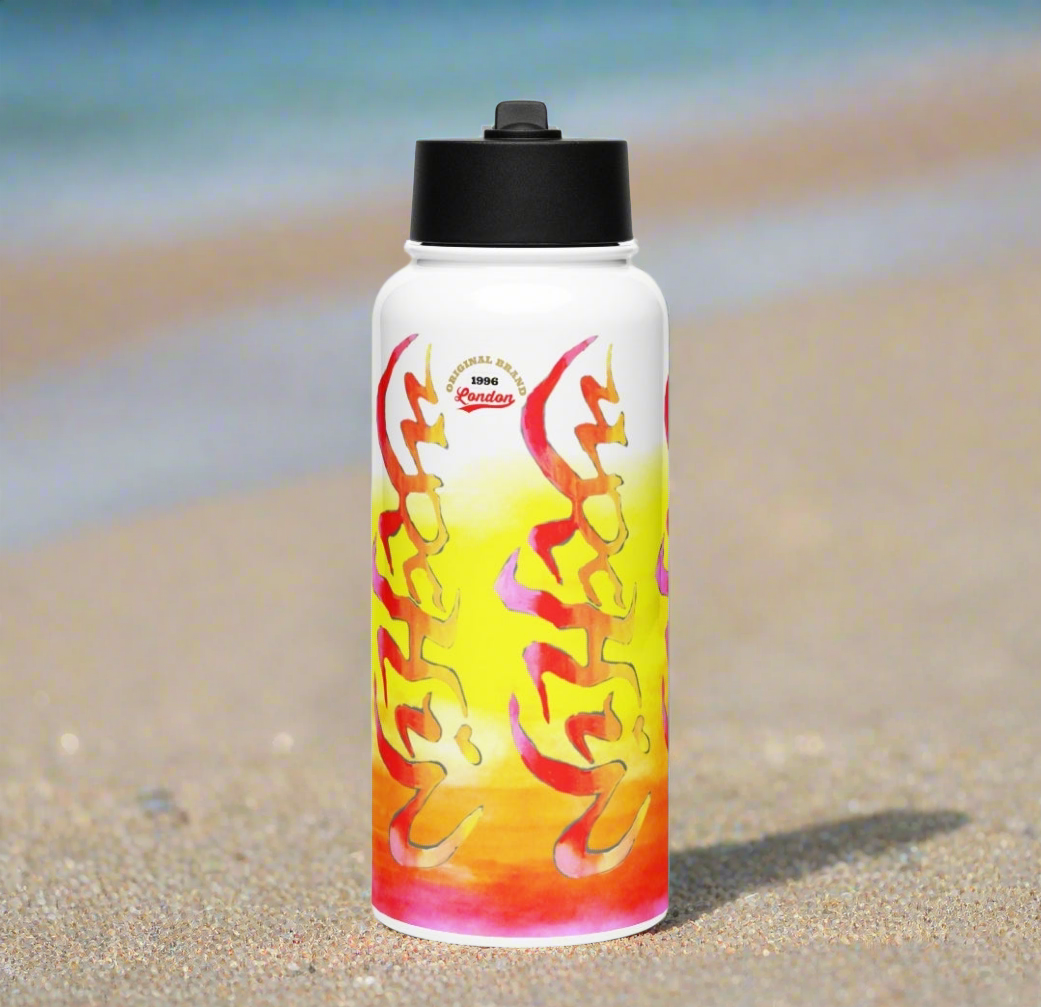 URCHIN Hydration 'Sun Rise' Stainless steel water bottle with a straw lid