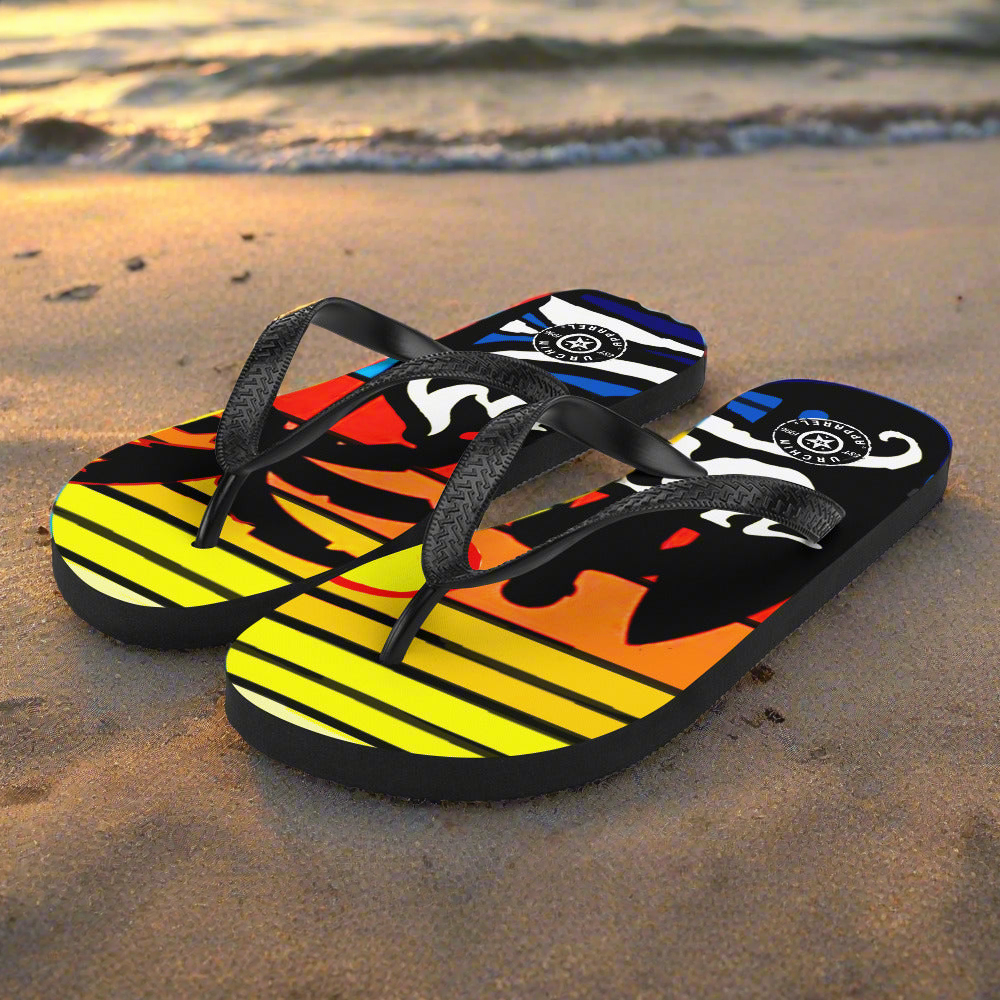 URCHIN Footwear.  'SURFER SUNRISE' Flip-Flops. Choice of 3 Sizes.