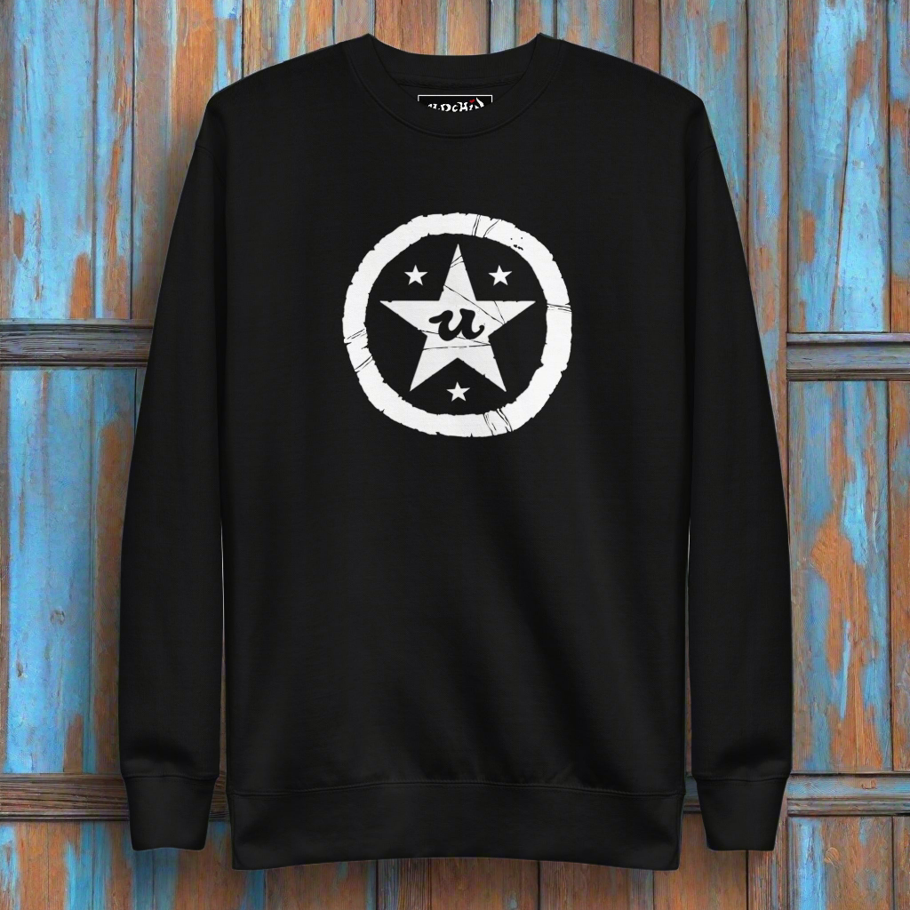 URCHIN 'U STAR' White Logo. Premium Cotton Sweatshirt. Choice of Colours. Unisex.