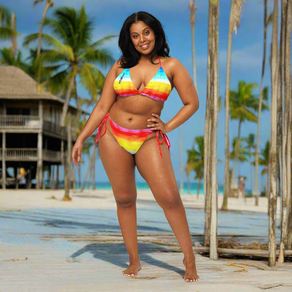 URCHIN Clothes & Swimwear. 'SUNRISE BEACH' recycled string bikini. Choice of Sizes.