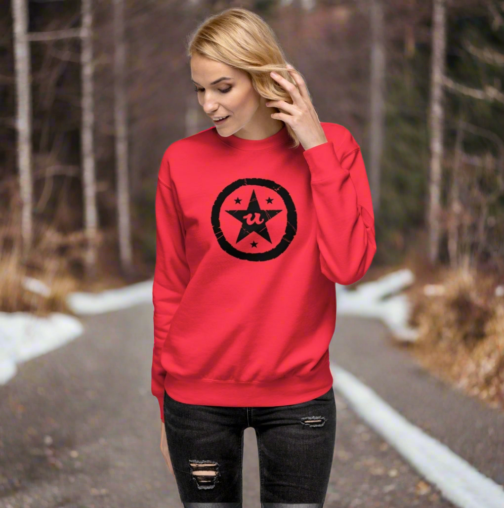 URCHIN Clothes 'U STAR' Black Logo. Premium Cotton Sweatshirt. Choice of Colours. Unisex.