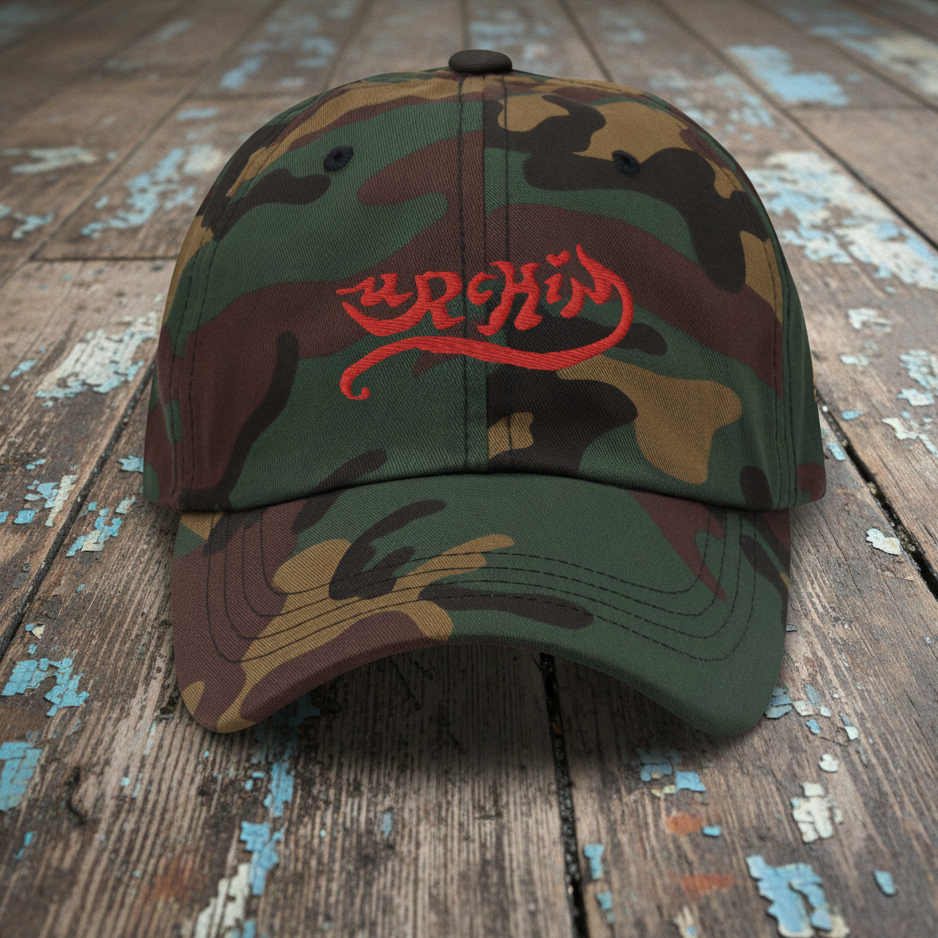URCHIN- 'URCHIN' Wave. Embroidered Red Logo. Baseball Cap. Unisex. Choice of colours.