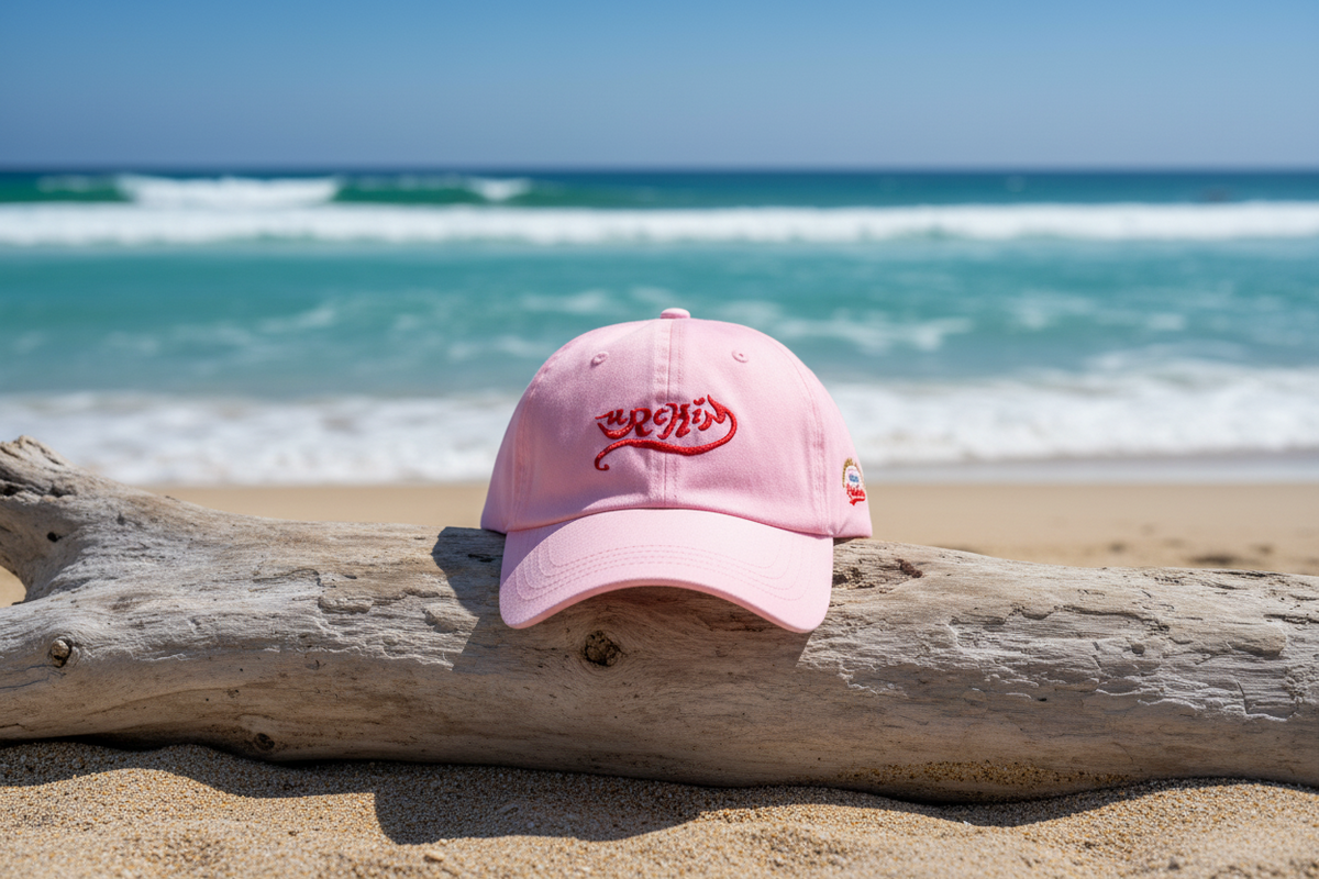 URCHIN- 'URCHIN' Wave. Embroidered Red Logo. Baseball Cap. Unisex. Choice of colours.