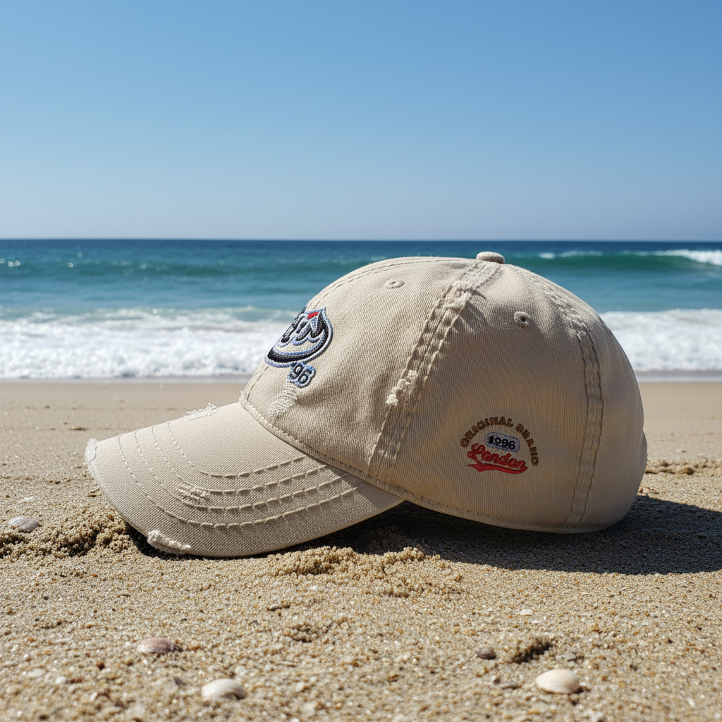 URCHIN Cap- 'Urchin 96' Black Logo on White. 100% Cotton. Lightly Distressed. Choice of Colours. Unisex.
