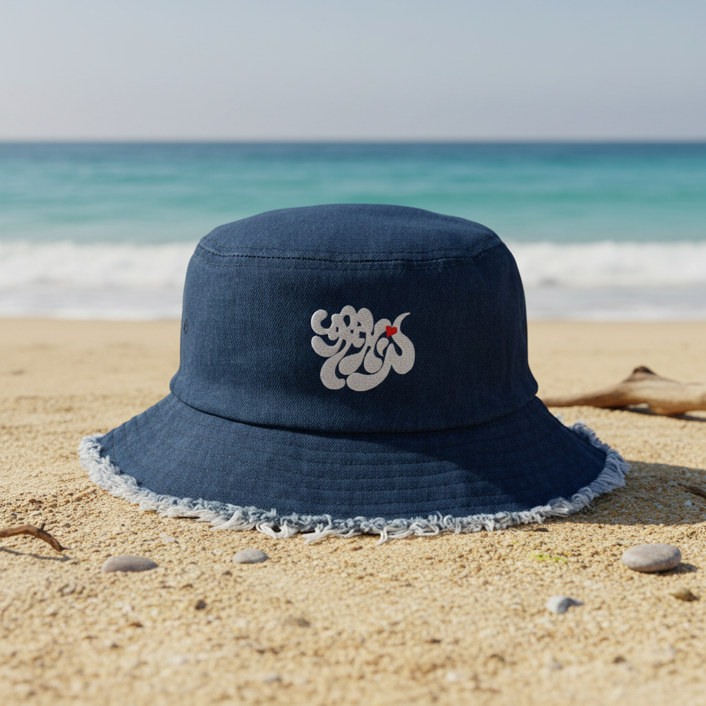 URCHIN- 'SOFT URCHIN' Embroidered logo. Distressed denim bucket hat. 3 Denim Options.