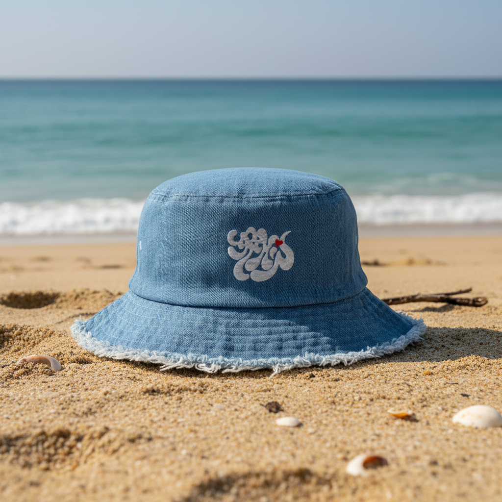 URCHIN- 'SOFT URCHIN' Embroidered logo. Distressed denim bucket hat. 3 Denim Options.