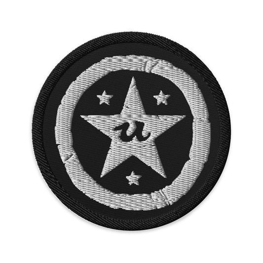 URCHIN Patch 'U STAR' Logo. White Logo. Black Rim. Embroidered patch.