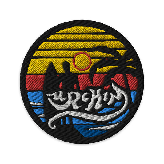URCHIN Patch. 'Urchin Surfer Sunrise' Logo. Embroidered patch.