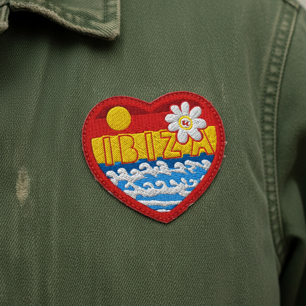 URCHIN 'U Daisy Ibiza' Heart. Embroidered Patch.