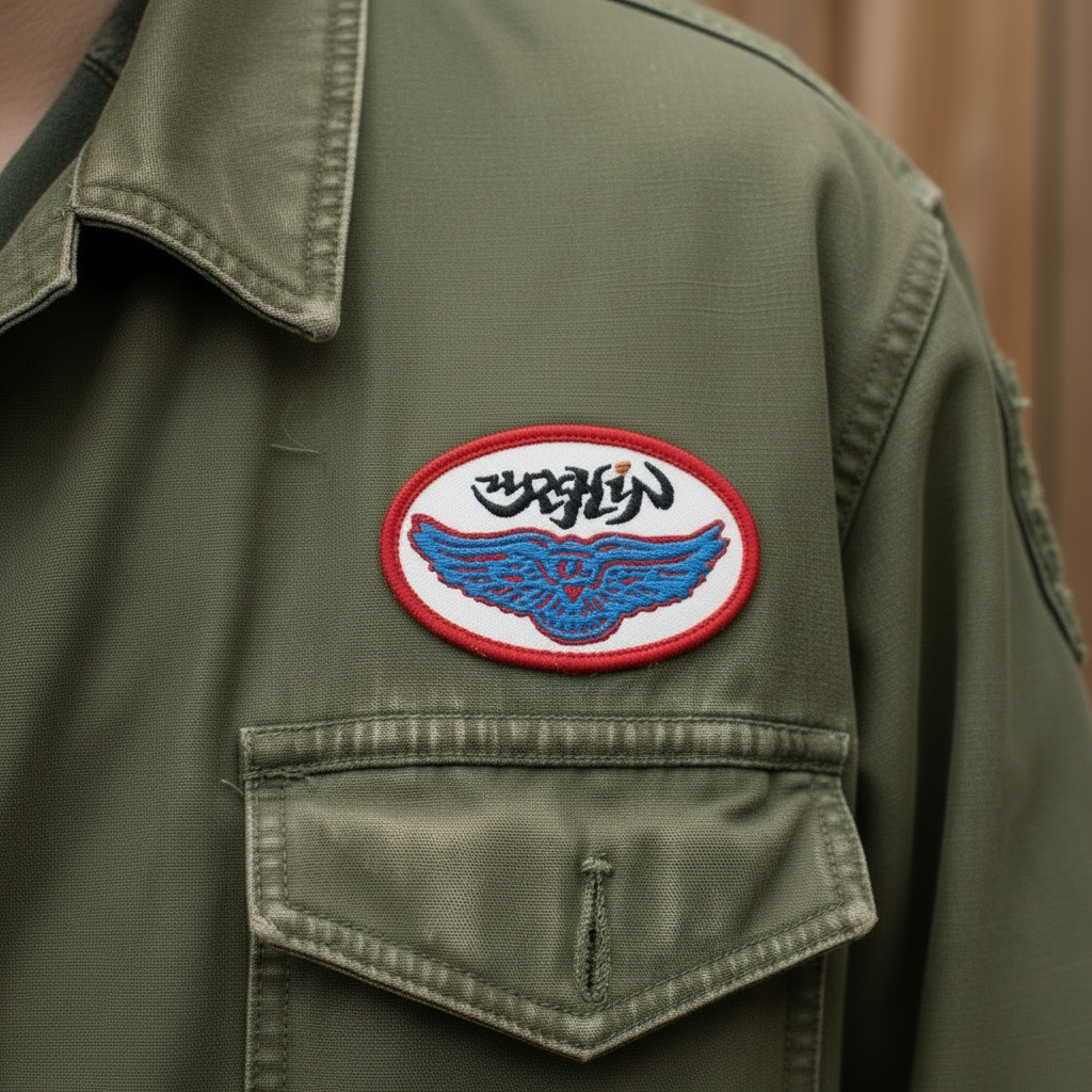 URCHIN Patch.'U FLY' Athletic Wing Logo. Oval. Embroidered.