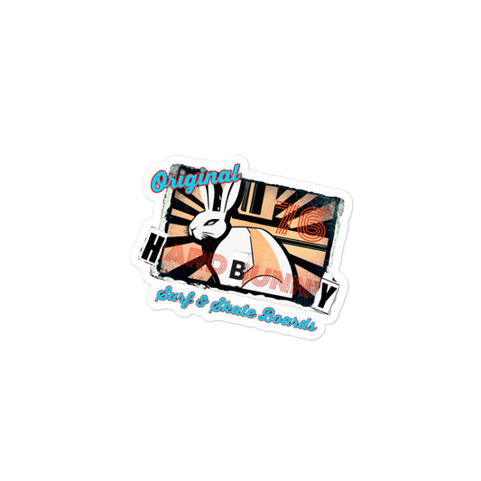 URCHIN Stickers. 'HARD BUNNY' 'Original 76 Surf & Skate Boards'. Bubble-free vinyl.