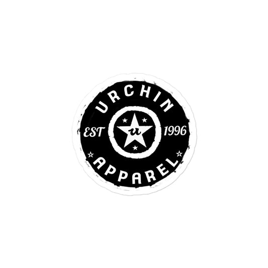 URCHIN Stickers. 'URCHIN APPAREL U STAR EST 1996' Logo. Bubble Free Vinyl. Choice of 3 Sizes.