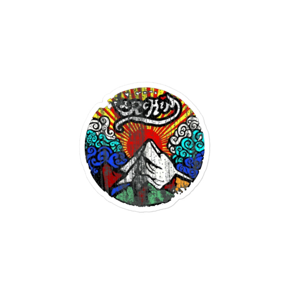 URCHIN Stickers. 'Sunrise Mountain'. Distressed Style. Bubble-free Vinyl. Choice of 3 Sizes.