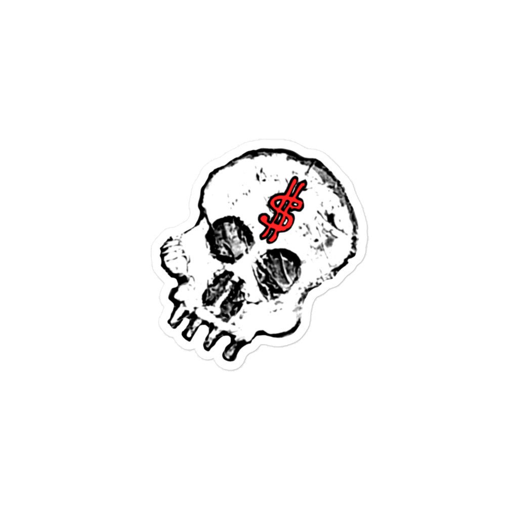 URCHIN Stickers. 'DOLLAR SKULL'. Bubble-free Vinyl. Choice of 3 Sizes.