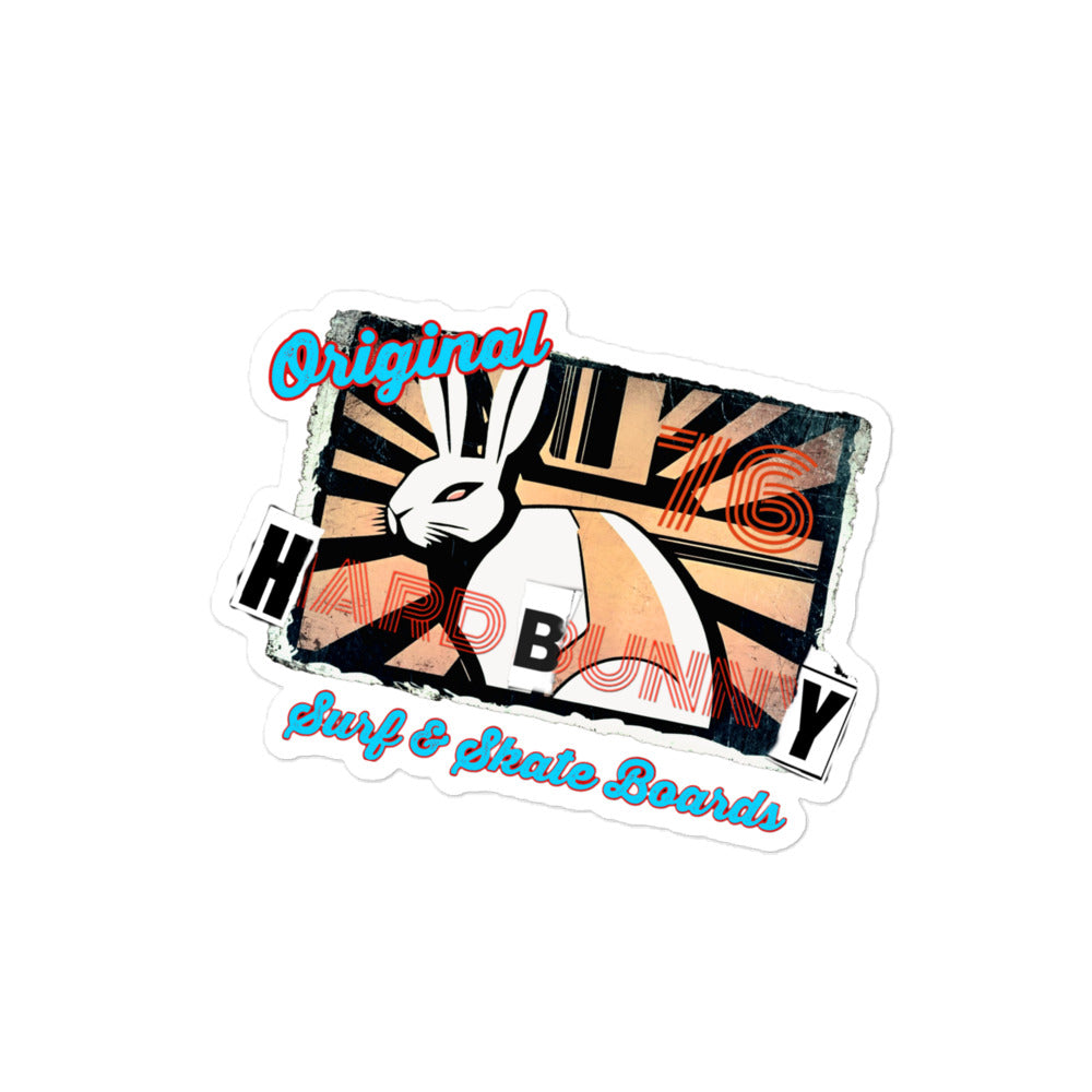 URCHIN Stickers. 'HARD BUNNY' 'Original 76 Surf & Skate Boards'. Bubble-free vinyl.