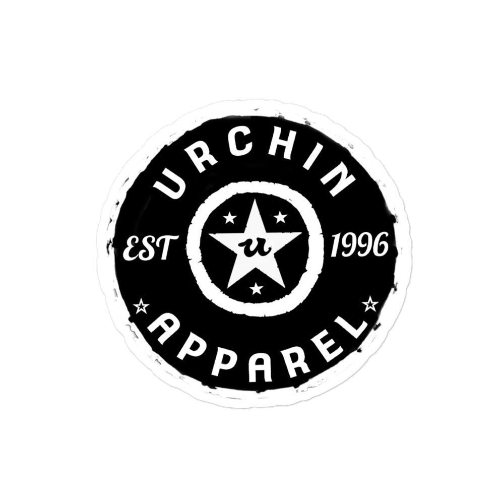 URCHIN Stickers. 'URCHIN APPAREL U STAR EST 1996' Logo. Bubble Free Vinyl. Choice of 3 Sizes.