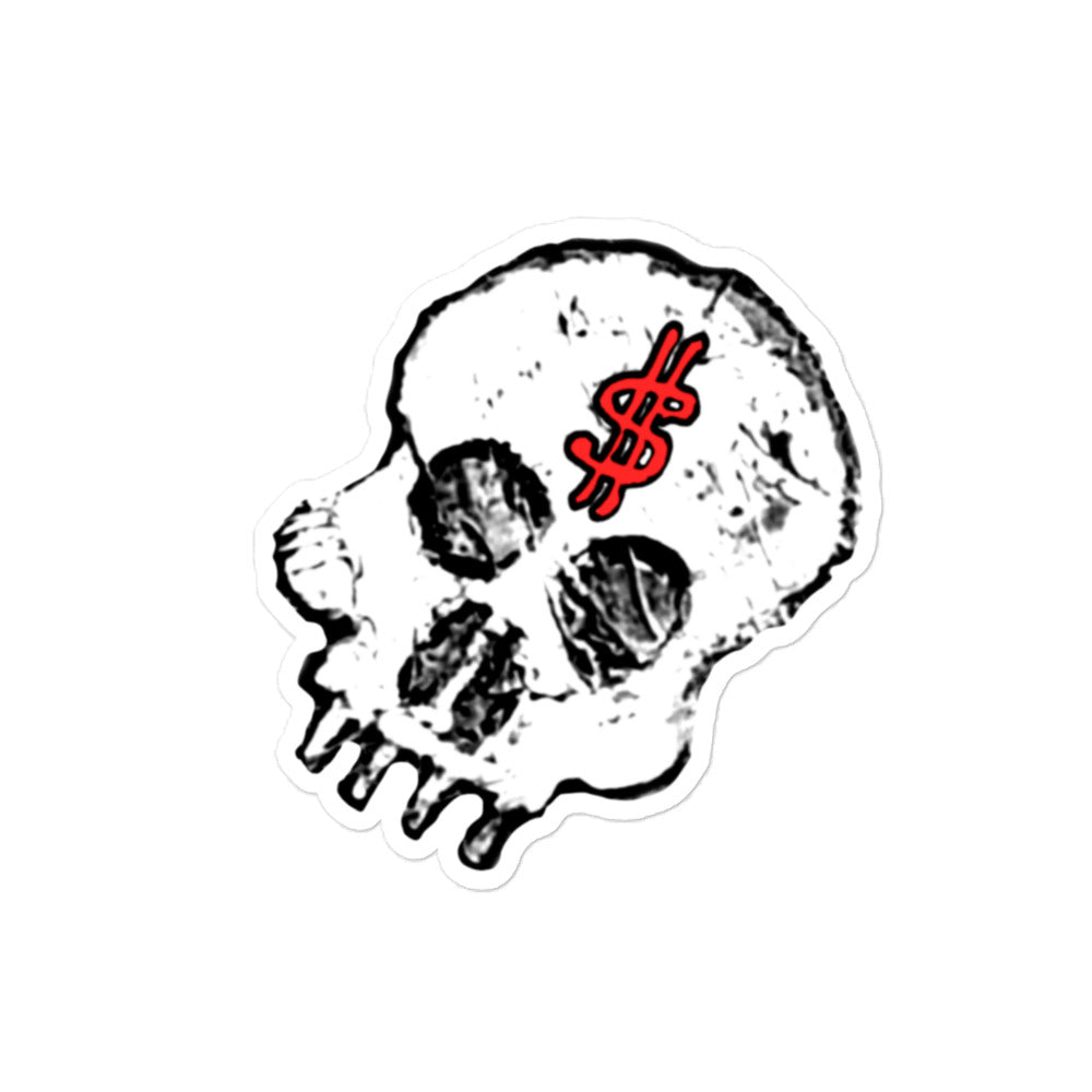 URCHIN Stickers. 'DOLLAR SKULL'. Bubble-free Vinyl. Choice of 3 Sizes.
