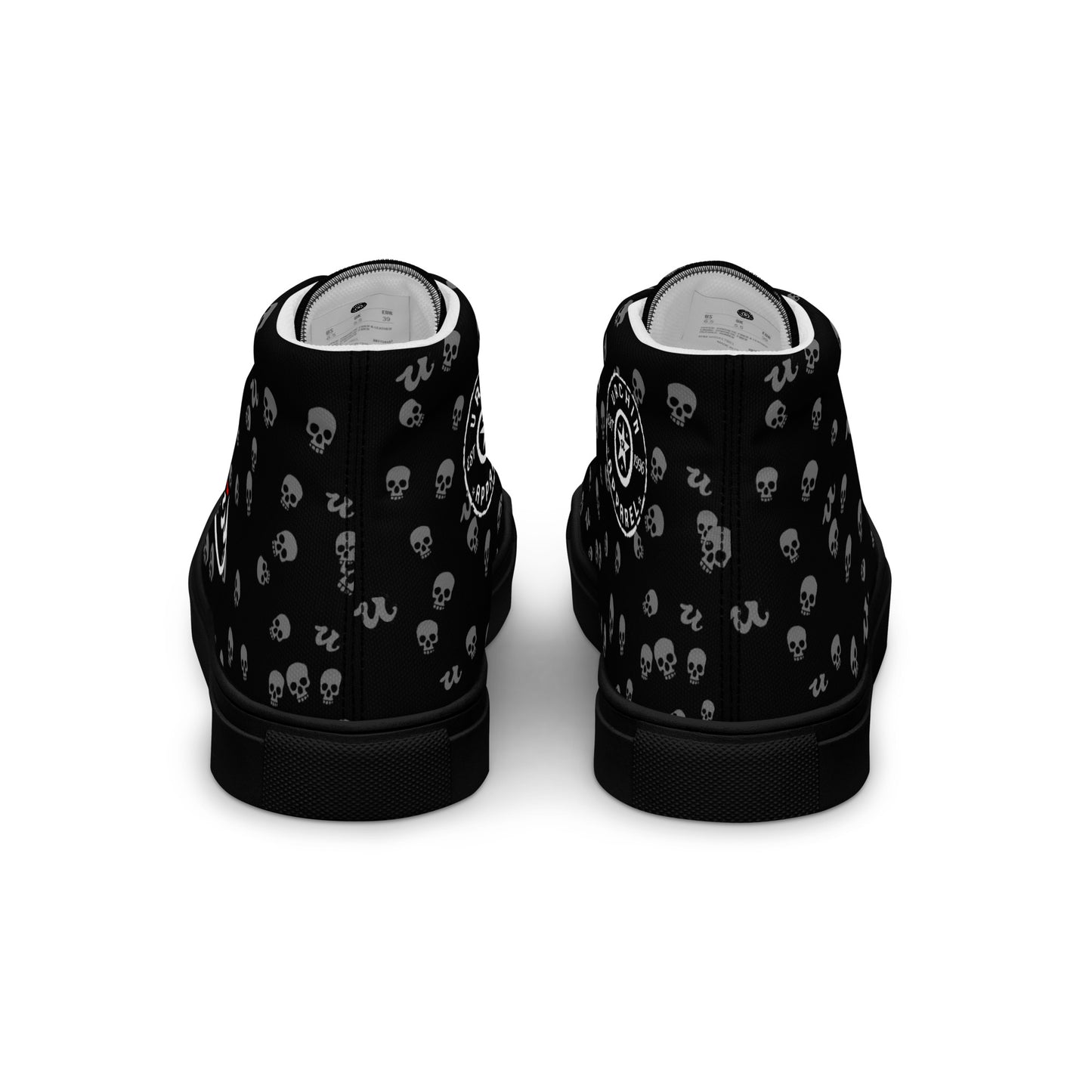 URCHIN Footwear 'SKULL STORM'. Mens high tops. Black or White Detailing Option. Choice of Sizes.