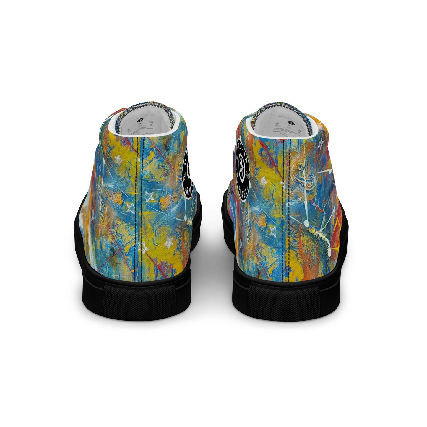 URCHIN Footwear 'FLAGS'. Mens High Tops. Black or White Detailing Option. Choice of Sizes.