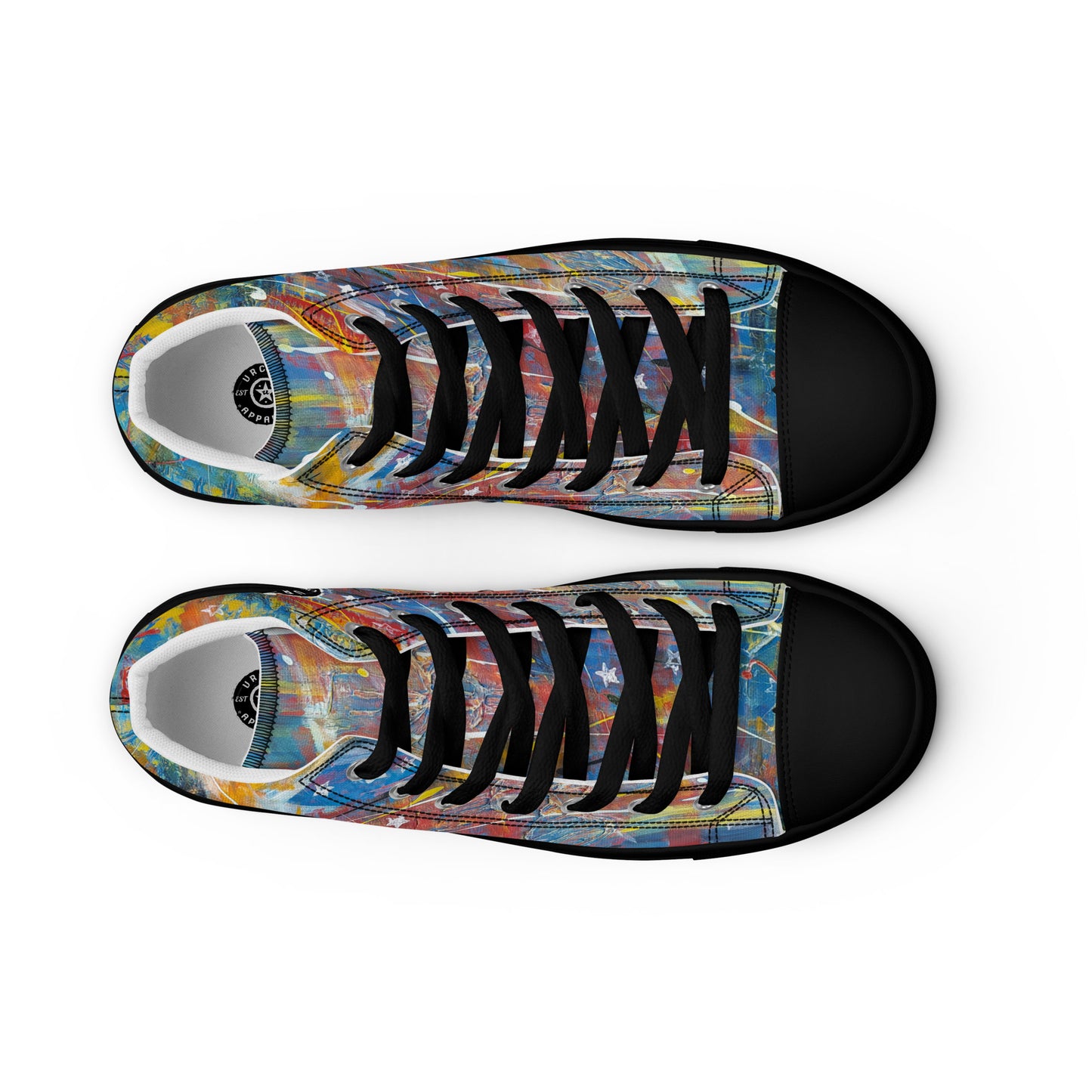 URCHIN Footwear 'FLAGS'. Mens High Tops. Black or White Detailing Option. Choice of Sizes.