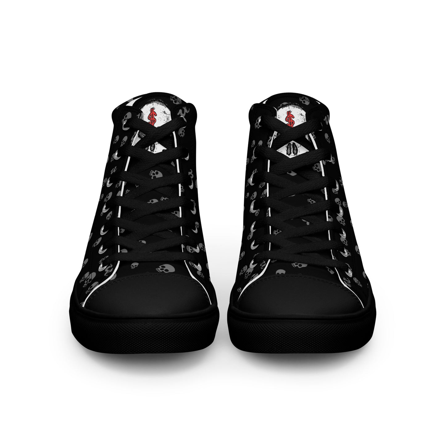 URCHIN Footwear 'SKULL STORM'. Mens high tops. Black or White Detailing Option. Choice of Sizes.