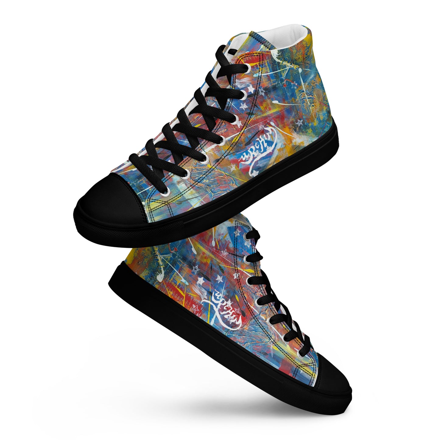 URCHIN Footwear 'FLAGS'. Mens High Tops. Black or White Detailing Option. Choice of Sizes.