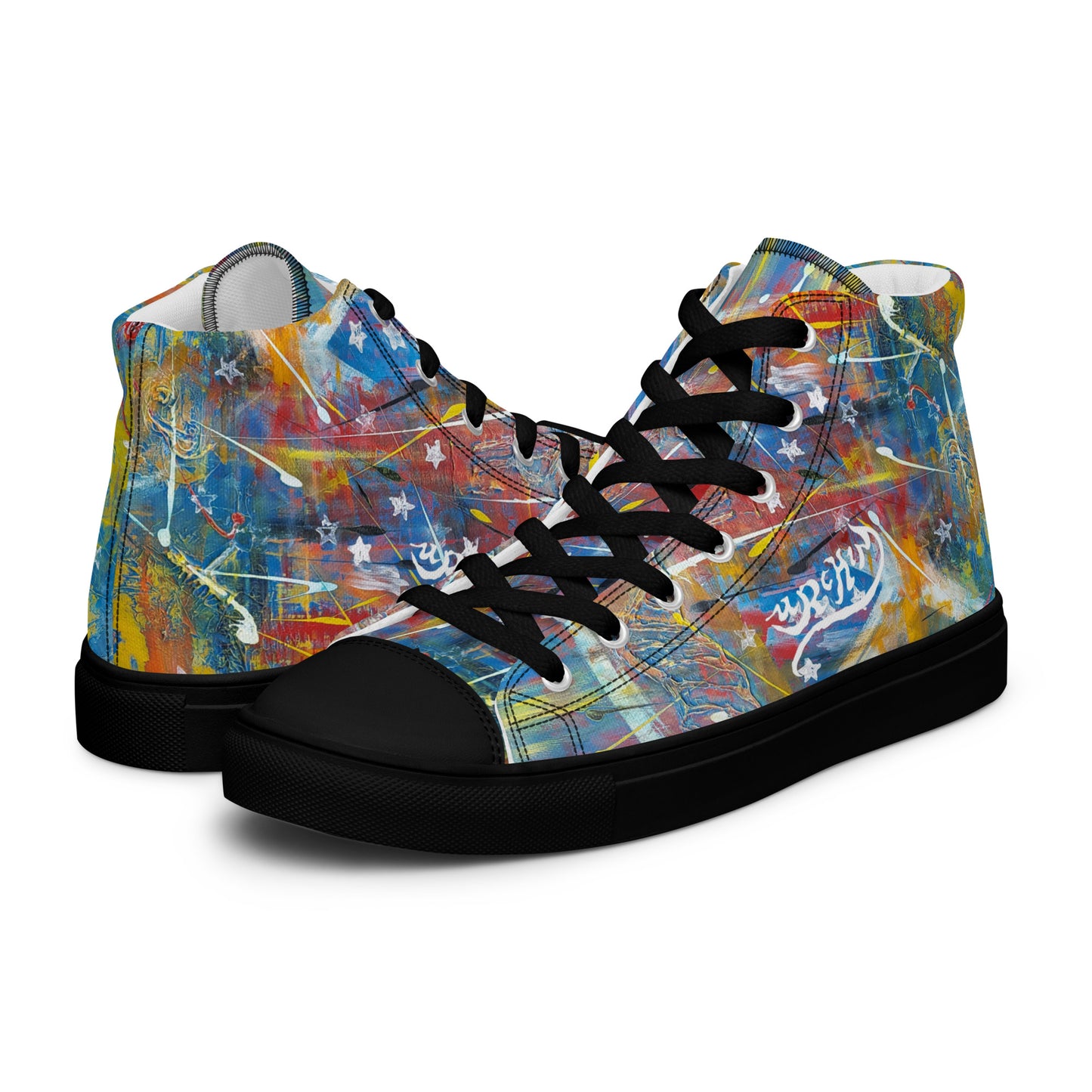 URCHIN Footwear 'FLAGS'. Mens High Tops. Black or White Detailing Option. Choice of Sizes.