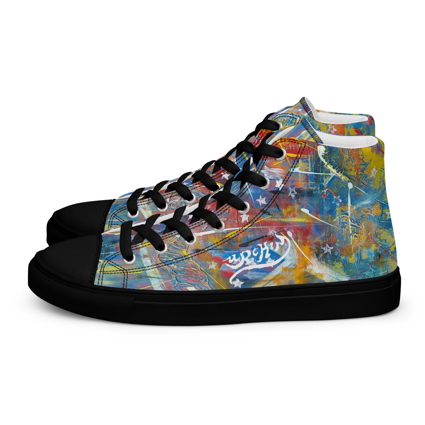 URCHIN Footwear 'FLAGS'. Mens High Tops. Black or White Detailing Option. Choice of Sizes.