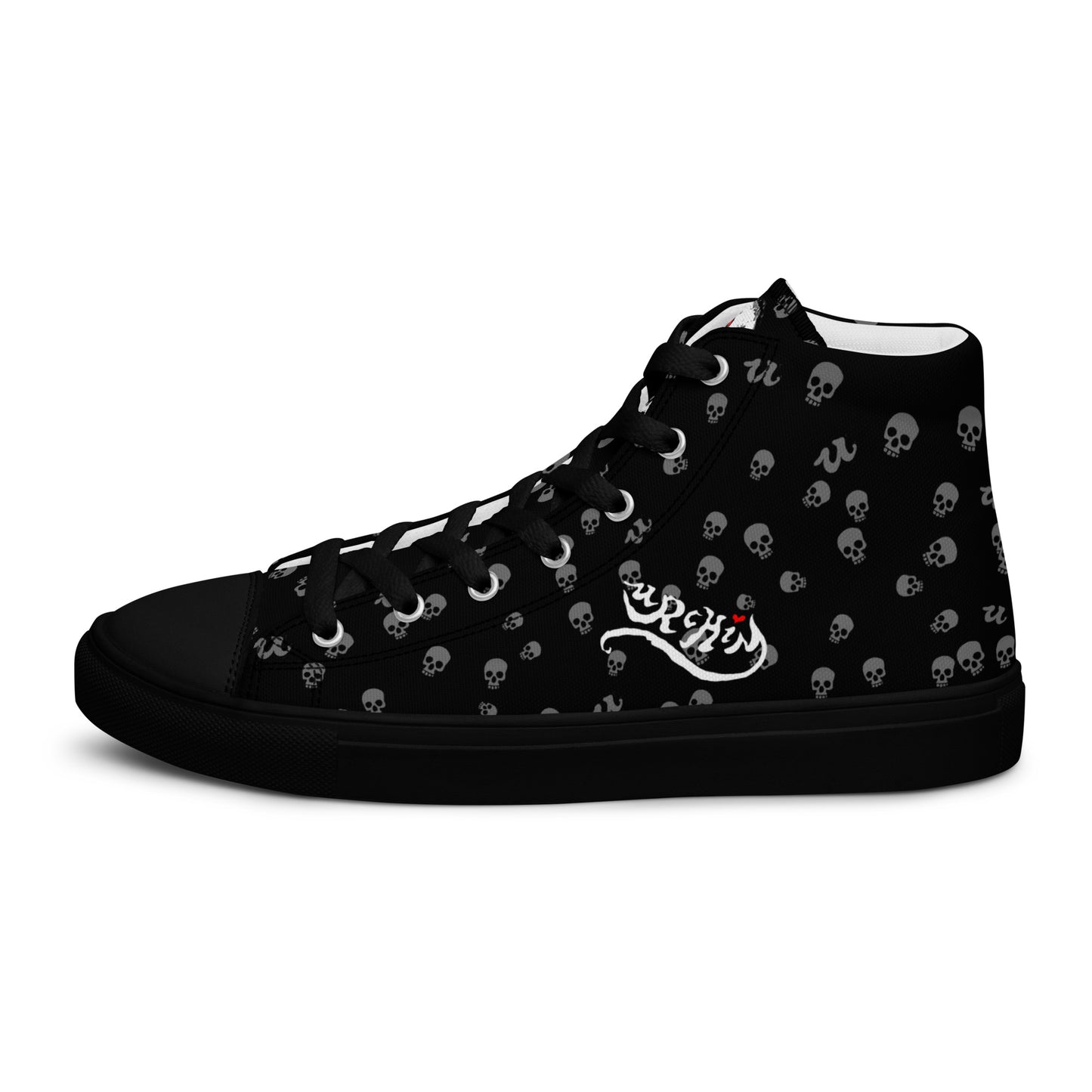 URCHIN Footwear 'SKULL STORM'. Mens high tops. Black or White Detailing Option. Choice of Sizes.