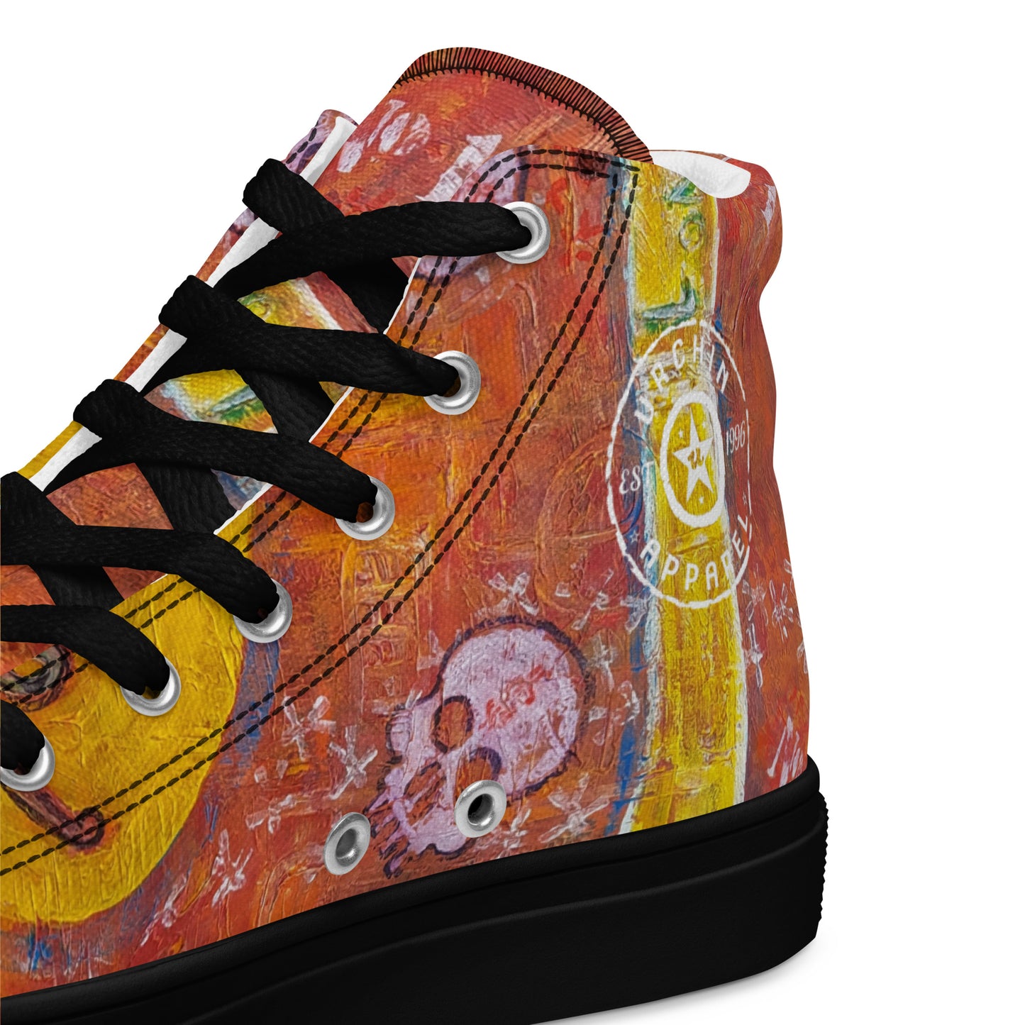 URCHIN Footwear 'NO 1 UNIQUE'. Mens high tops. Black or White Detailing Option. Choice of Sizes.