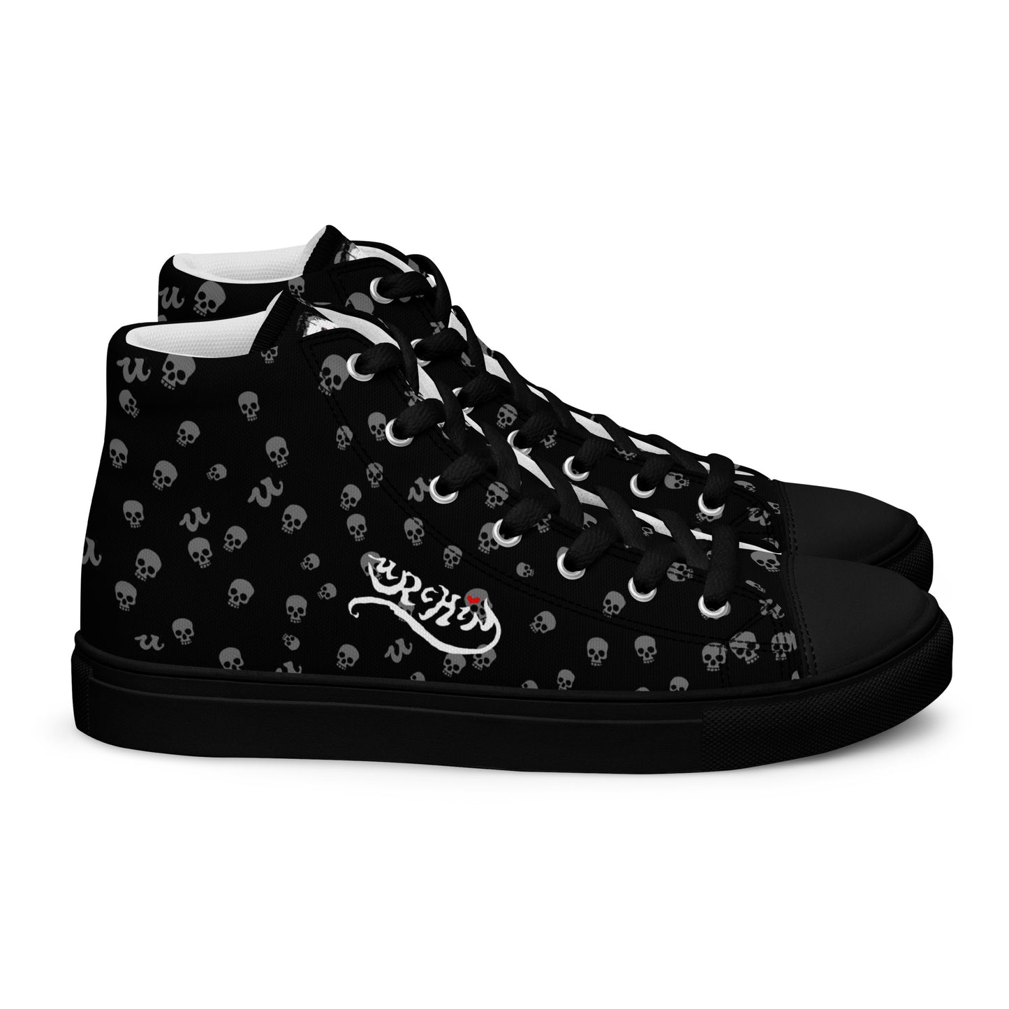 URCHIN Footwear 'SKULL STORM'. Mens high tops. Black or White Detailing Option. Choice of Sizes.