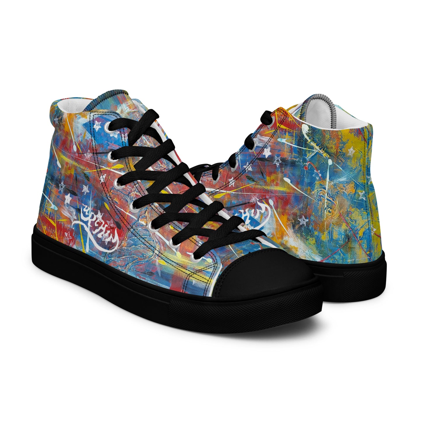 URCHIN Footwear 'FLAGS'. Mens High Tops. Black or White Detailing Option. Choice of Sizes.