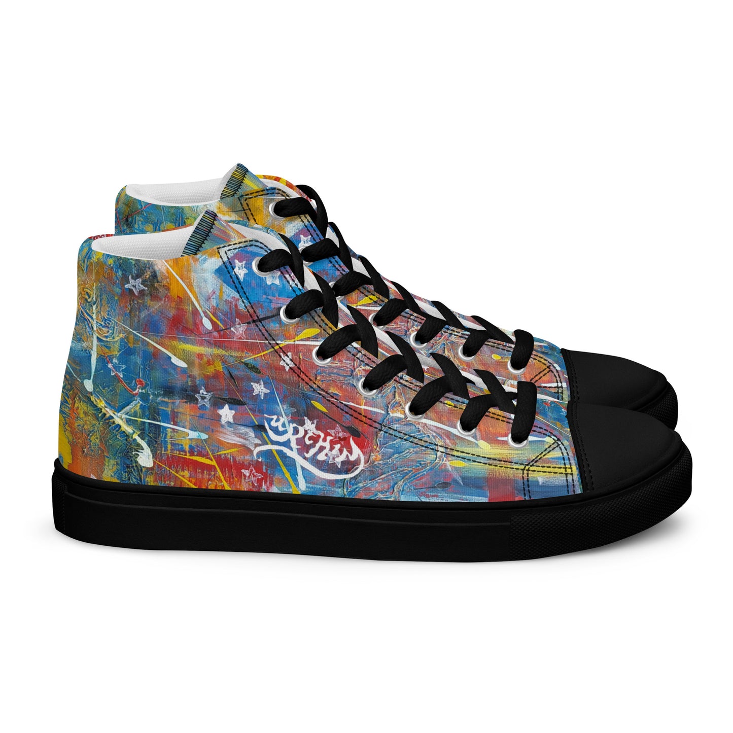 URCHIN Footwear 'FLAGS'. Mens High Tops. Black or White Detailing Option. Choice of Sizes.