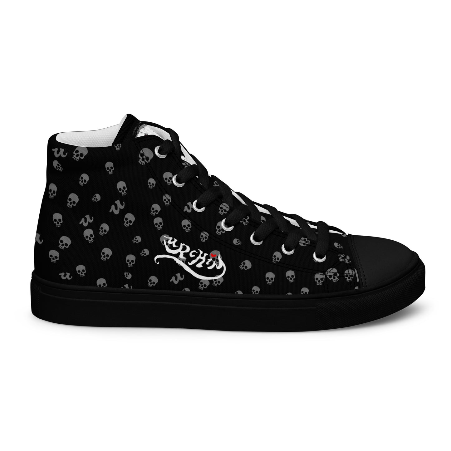 URCHIN Footwear 'SKULL STORM'. Mens high tops. Black or White Detailing Option. Choice of Sizes.