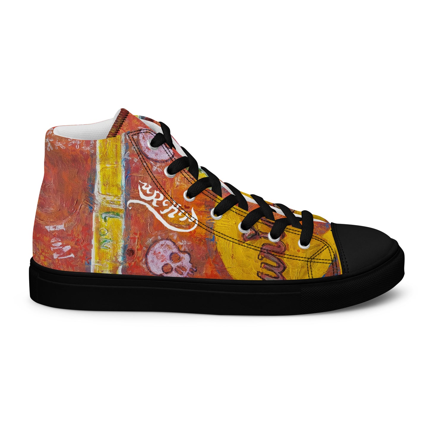 URCHIN Footwear 'NO 1 UNIQUE'. Mens high tops. Black or White Detailing Option. Choice of Sizes.