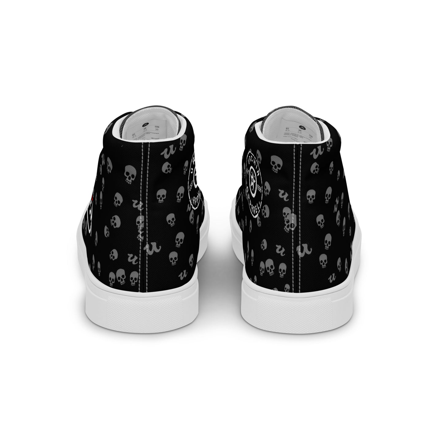 URCHIN Footwear 'SKULL STORM'. Mens high tops. Black or White Detailing Option. Choice of Sizes.