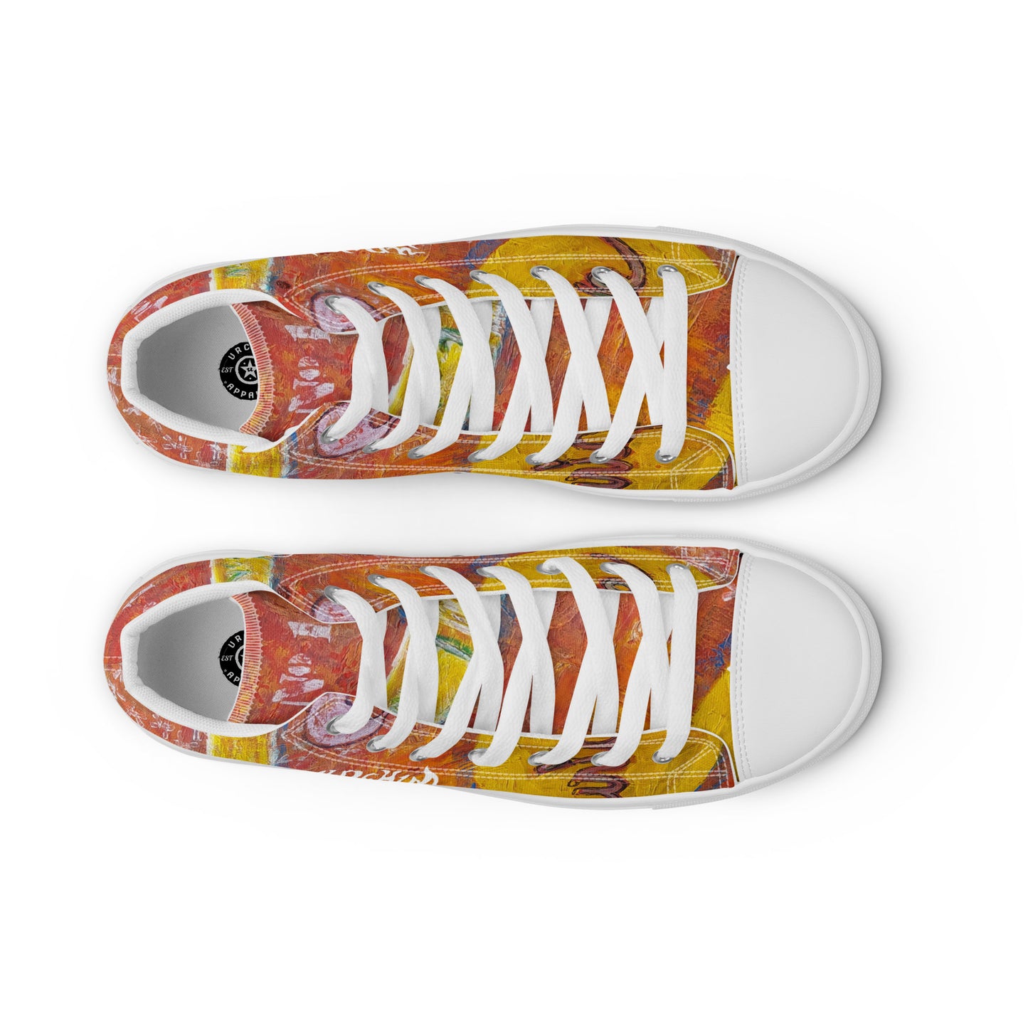 URCHIN Footwear 'NO 1 UNIQUE'. Mens high tops. Black or White Detailing Option. Choice of Sizes.