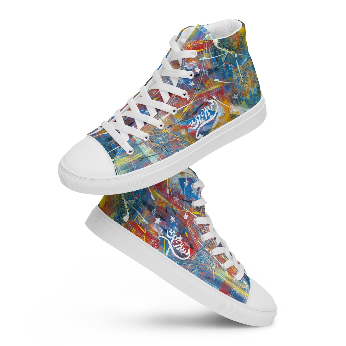 URCHIN Footwear 'FLAGS'. Mens High Tops. Black or White Detailing Option. Choice of Sizes.