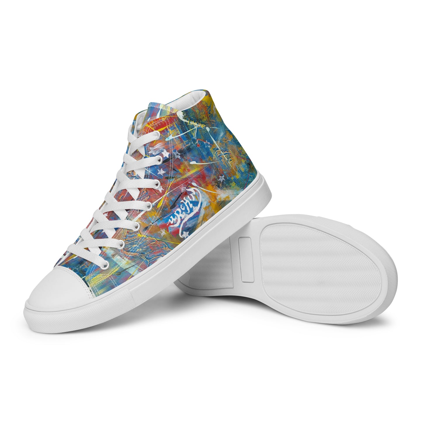 URCHIN Footwear 'FLAGS'. Mens High Tops. Black or White Detailing Option. Choice of Sizes.
