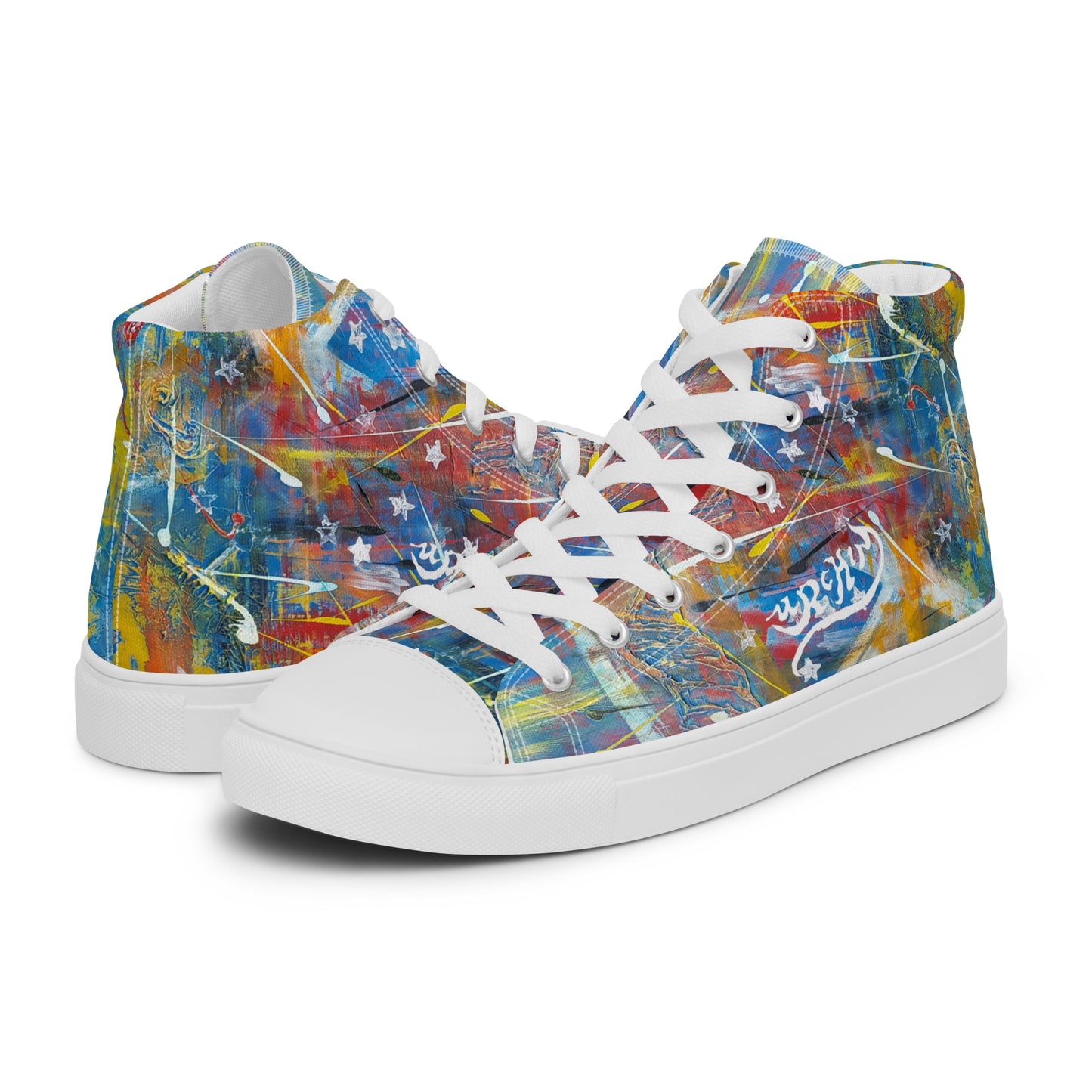 URCHIN Footwear 'FLAGS'. Mens High Tops. Black or White Detailing Option. Choice of Sizes.