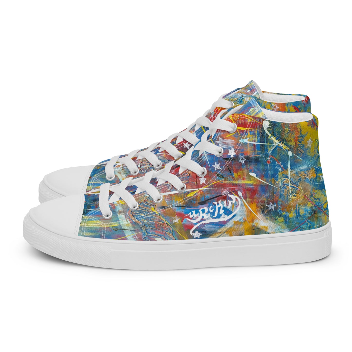 URCHIN Footwear 'FLAGS'. Mens High Tops. Black or White Detailing Option. Choice of Sizes.