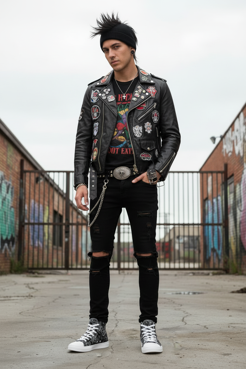 DARK URCHIN 'Skull Storm'. Black. Mens lace-up Hi Top Sneaker. Choice of Sizes.
