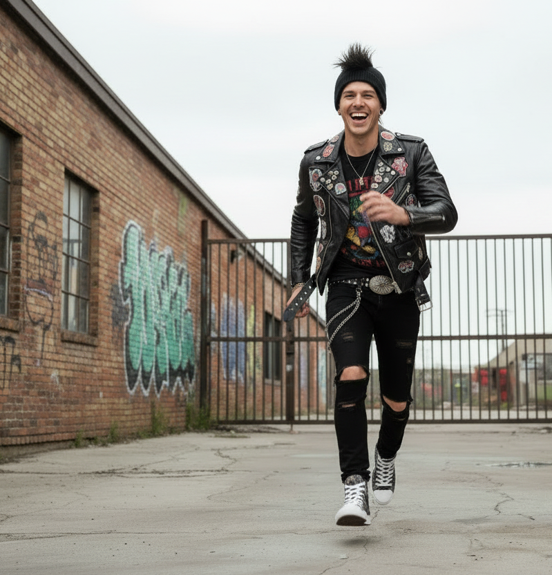 DARK URCHIN 'Skull Storm'. Black. Mens lace-up Hi Top Sneaker. Choice of Sizes.