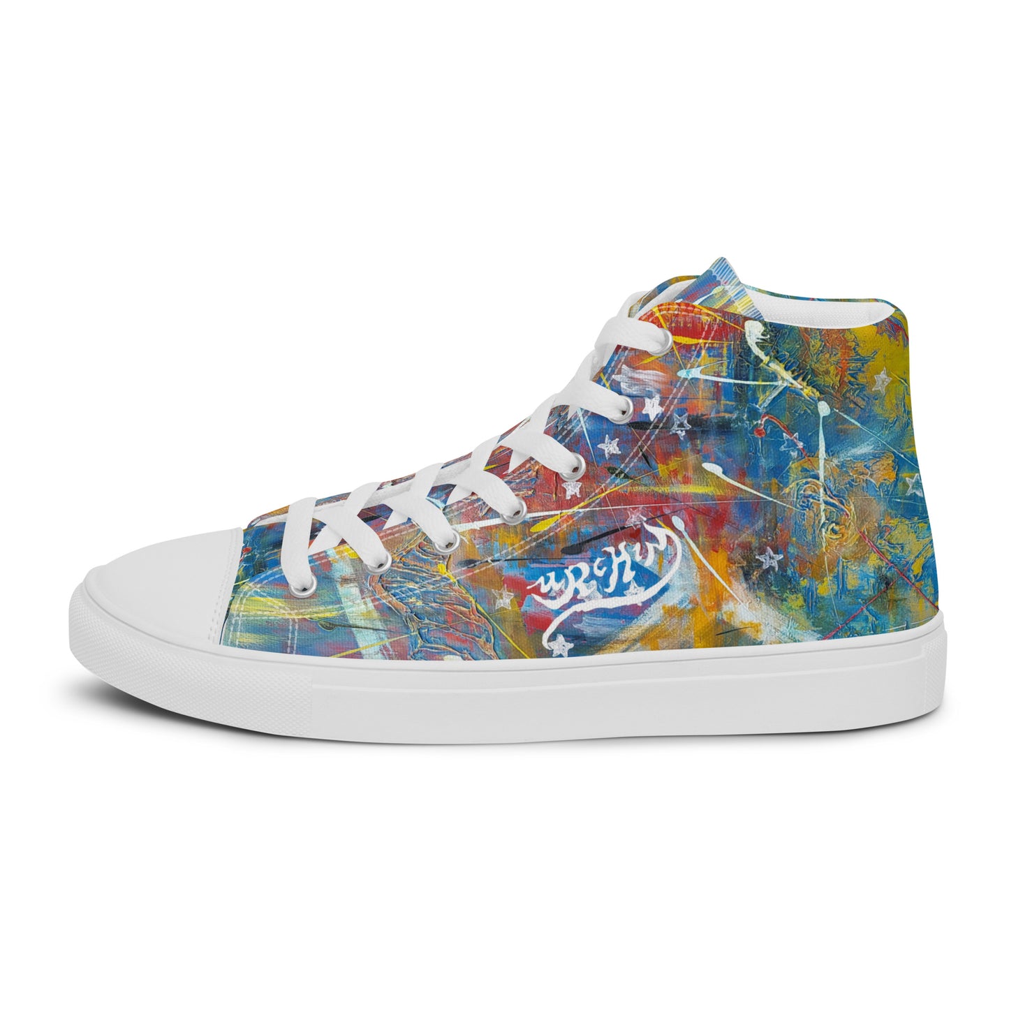 URCHIN Footwear 'FLAGS'. Mens High Tops. Black or White Detailing Option. Choice of Sizes.