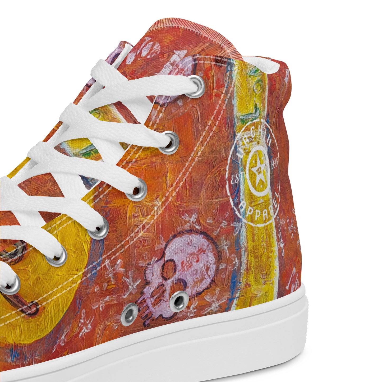 URCHIN Footwear 'NO 1 UNIQUE'. Mens high tops. Black or White Detailing Option. Choice of Sizes.