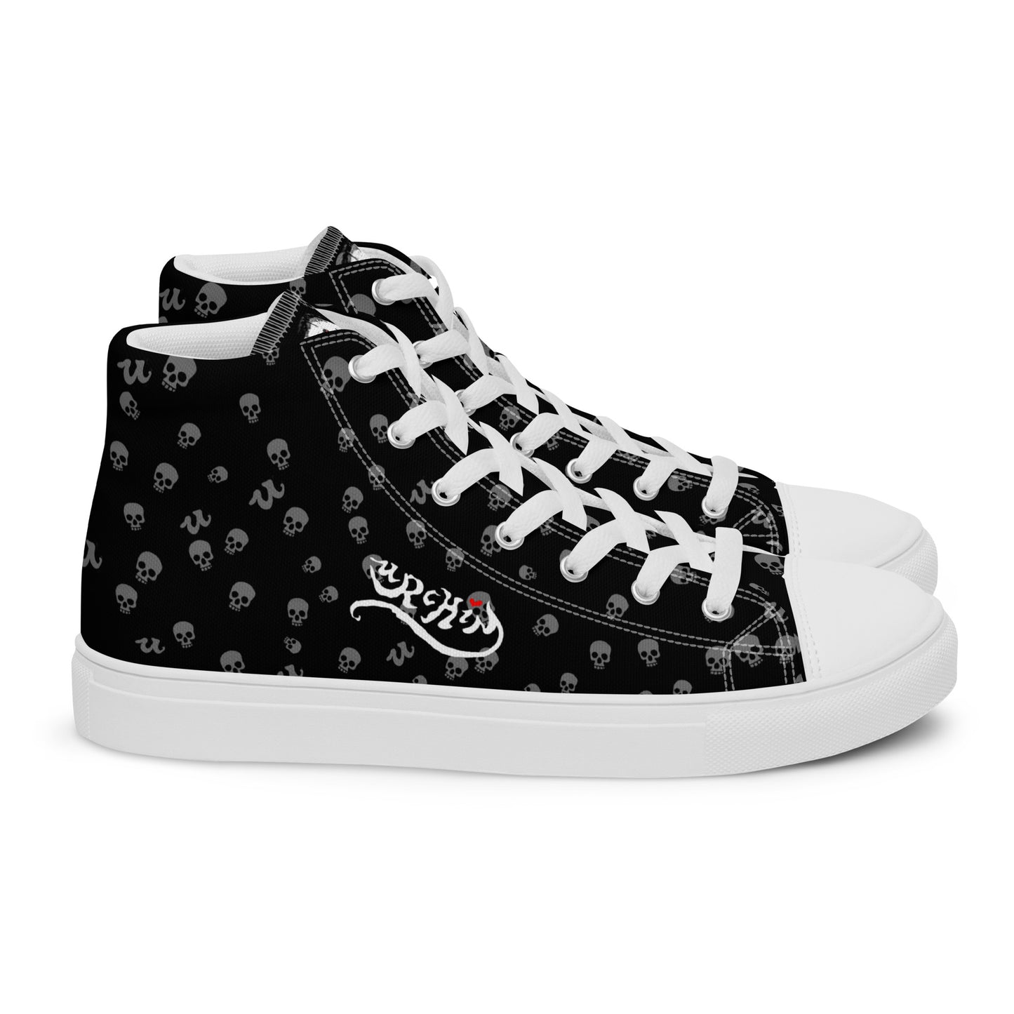 URCHIN Footwear 'SKULL STORM'. Mens high tops. Black or White Detailing Option. Choice of Sizes.