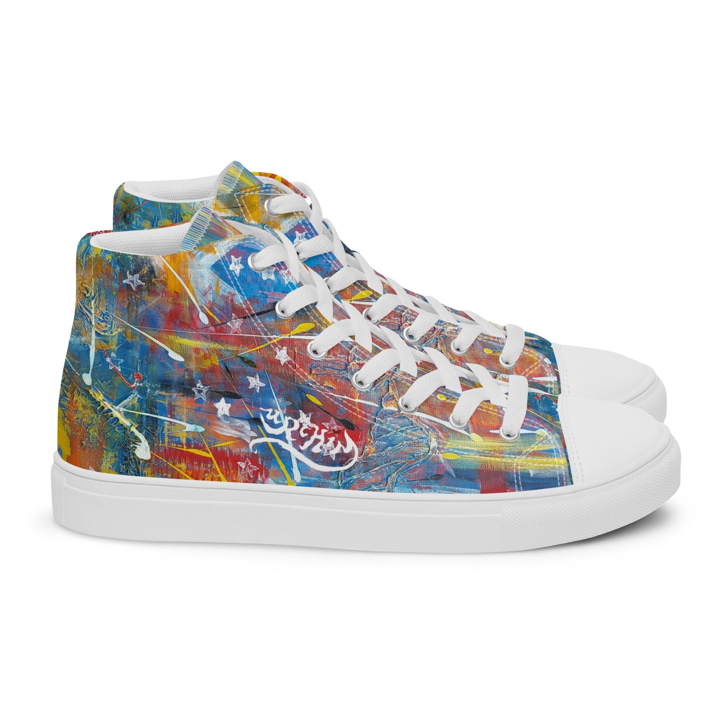 URCHIN Footwear 'FLAGS'. Mens High Tops. Black or White Detailing Option. Choice of Sizes.