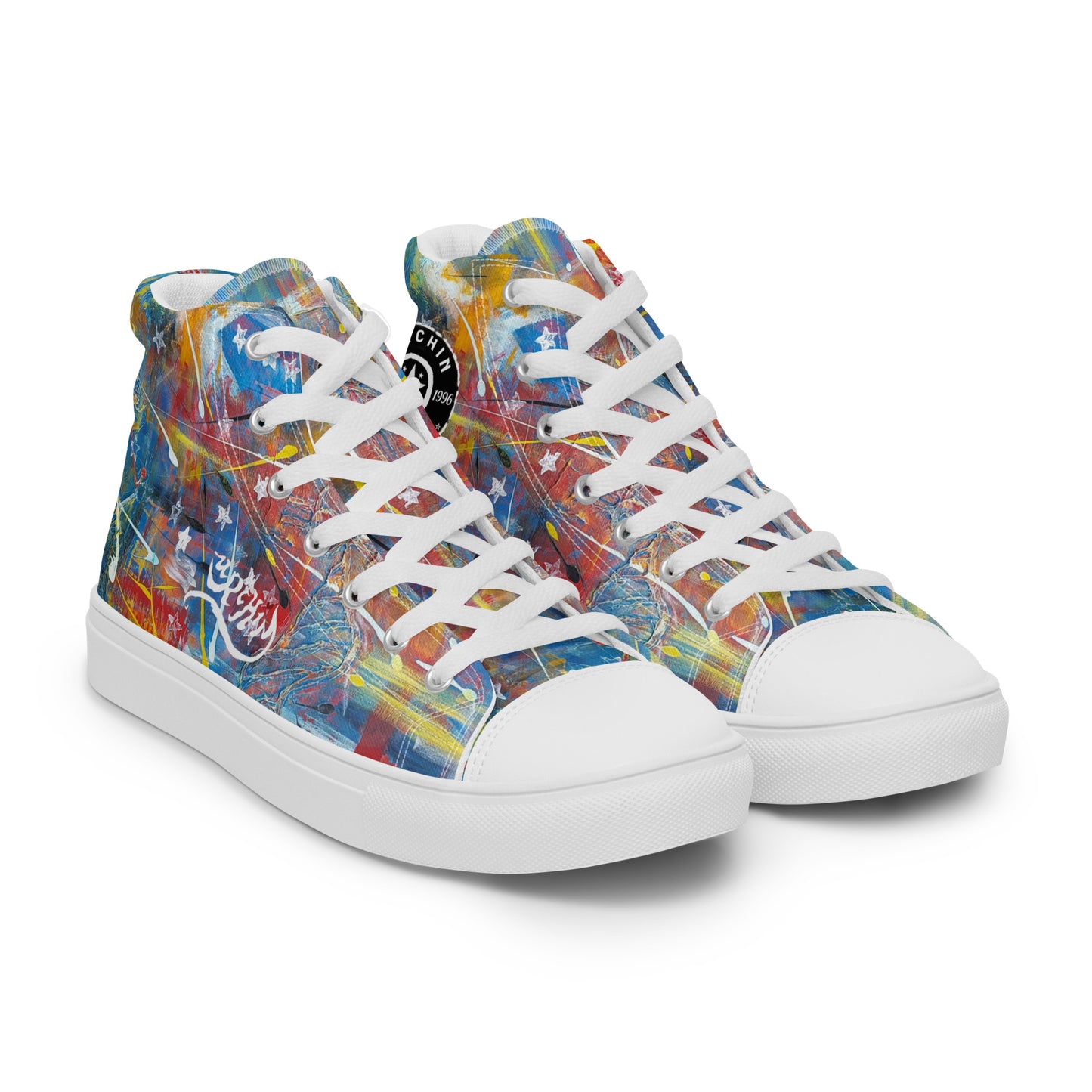 URCHIN Footwear 'FLAGS'. Mens High Tops. Black or White Detailing Option. Choice of Sizes.