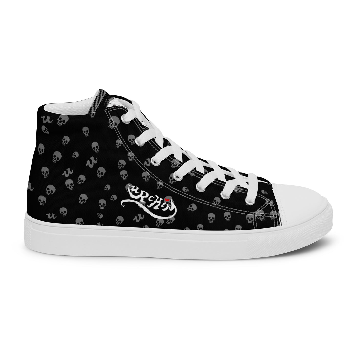 URCHIN Footwear 'SKULL STORM'. Mens high tops. Black or White Detailing Option. Choice of Sizes.