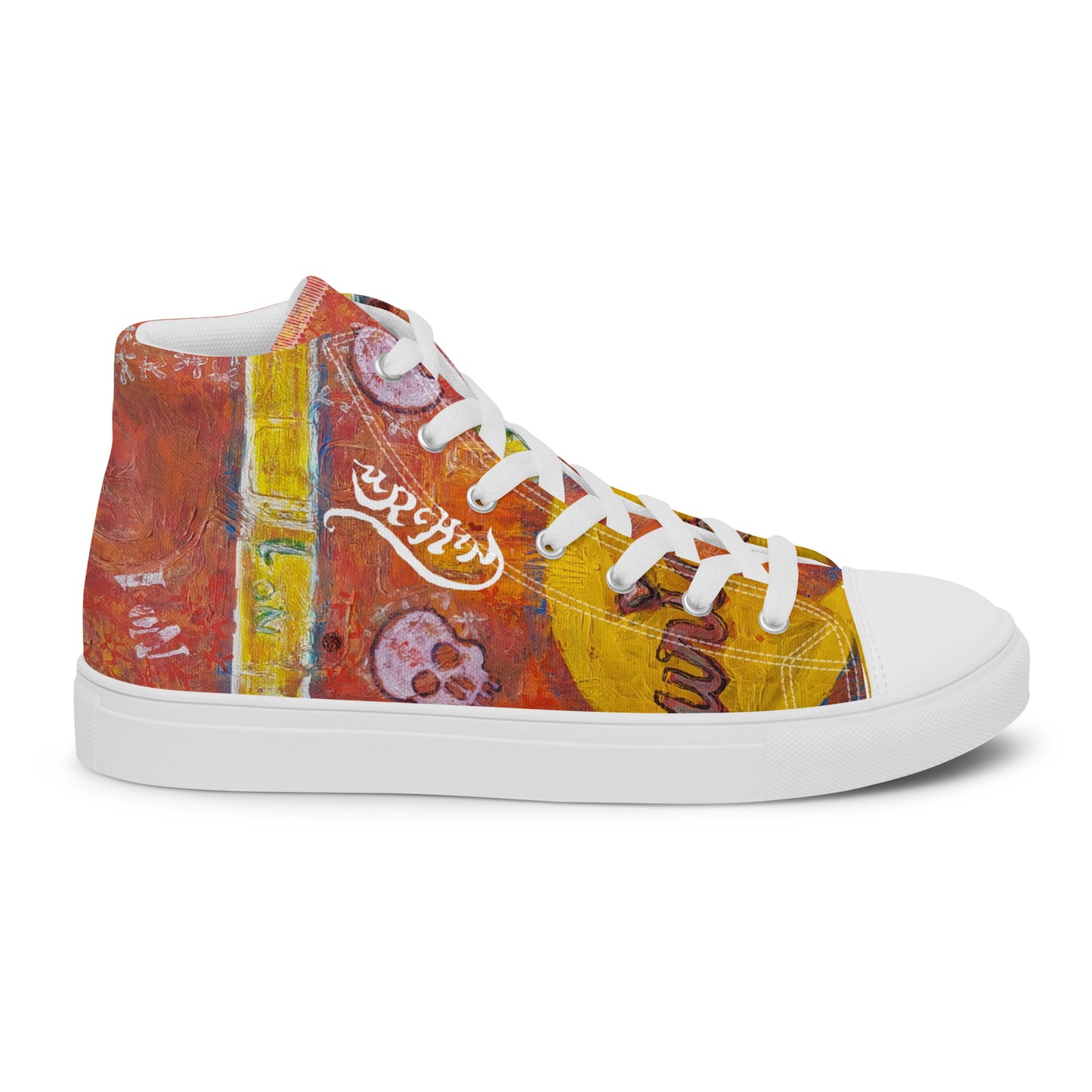 URCHIN Footwear 'NO 1 UNIQUE'. Mens high tops. Black or White Detailing Option. Choice of Sizes.